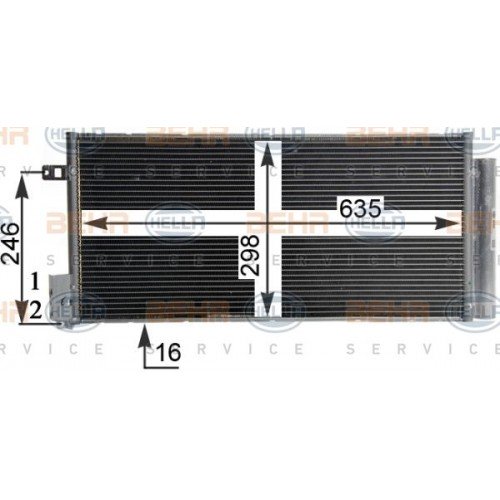 Ψυγείο A/C (Εξωτερικό) OPEL CORSA 2006 - 2011 ( D ) HELLA 8FC 351 304-724