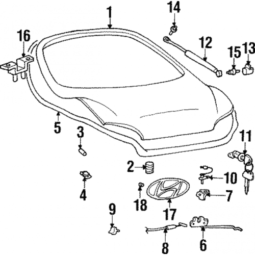 Πόρτα HYUNDAI COUPE 1999 - 2001 ( RD ) Πίσω Μονόφυλλη 015801490