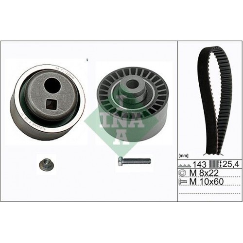 Σετ οδοντωτού ιμάντα PEUGEOT 106 1992 - 1995 INA 530 0105 10