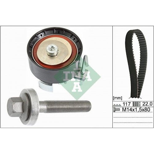 Σετ οδοντωτού ιμάντα FORD FIESTA 2008 - 2013 ( Mk6 )( JA8 ) INA 530 0605 10