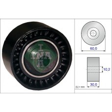 Τροχαλία παρέκκλισης & ενδιάμεσος τροχός PEUGEOT 206 2000 - 2008 ( CC ) INA 532 0289 10