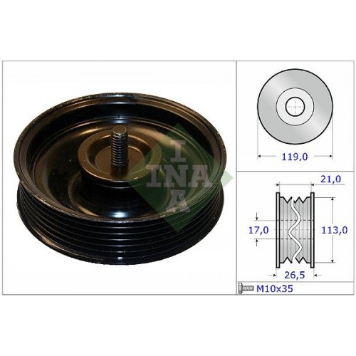 Τροχαλία παρέκκλισης & ενδιάμεσος τροχός HYUNDAI ACCENT 2003 - 2005 ( CG ) ( LC2 ) INA 532 0695 10