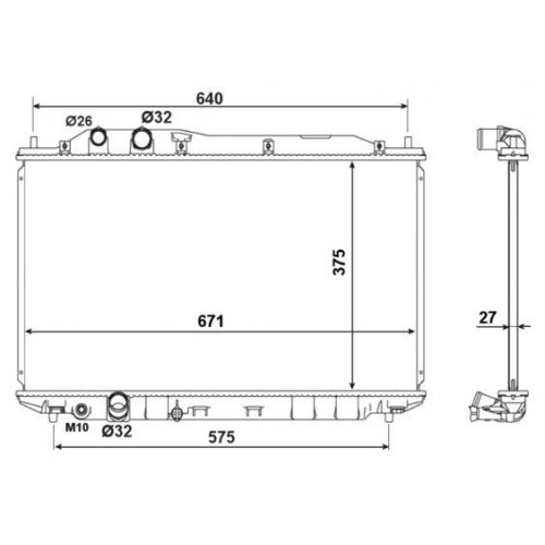 ΨΥΓ. 1.6-1.8 16V Α/Τ Χ.ΡΑΚ (37.5x67x27) (KOYO) HONDA CIVIC 2006 - 2009 ( FD / K / N ) KOYO 081106325