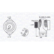 Δυναμό/Εναλλάκτης OPEL ASTRA 2004 - 2007 ( H ) MAGNETI MARELLI 063377492010