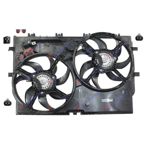 ΒΕΝΤΙΛΑΤΕΡ ΨΥΓΕΙΟΥ ΚΟΜΠΛΕ (ΔΙΠΛΟ) 3.0 ΒΕΝΖΙΝΗ - 2.0-2.3-3.0 ΠΕΤΡΕΛΑΙΟ -A/C (390mm+390mm) (2+2 pins) FIAT DUCATO 2003 - 2006 ( 244 ) MAHLE 044806480