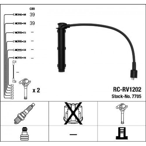 Μπουζοκαλώδιο / Εξαρτήματα Σύνδεσης ROVER 25 2000 - 2004 ( RF ) NGK 7705
