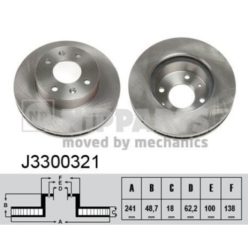 Δισκόπλακες HYUNDAI i10 2007 - 2010 NIPPARTS J3300321