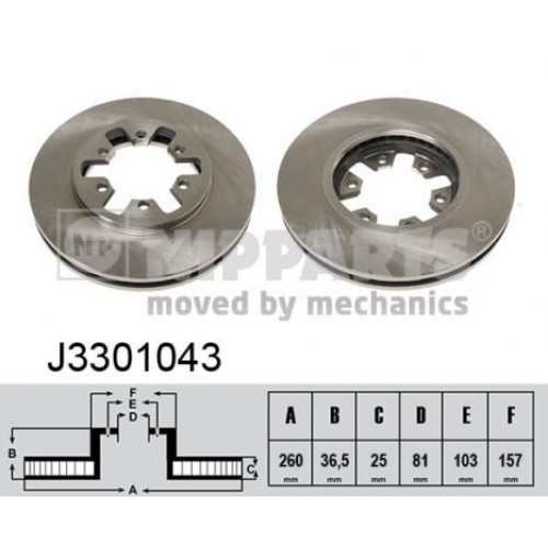 Δισκόπλακες NISSAN D21-620-720 1986 - 1997 ( D21 ) NIPPARTS J3301043 Δισκόπλακες NISSAN D21-620-720 1986 - 1997 ( D21 ) NIPPARTS J3301043