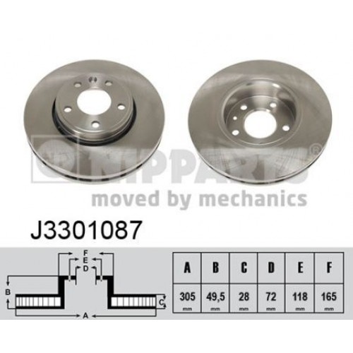Δισκόπλακες NIPPARTS J3301087 Δισκόπλακες NIPPARTS J3301087