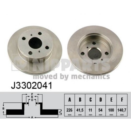Δισκόπλακες TOYOTA STARLET 1984 - 1989 ( EP70 ) NIPPARTS J3302041