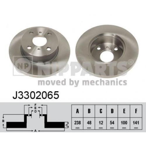 Δισκόπλακες TOYOTA COROLLA 1987 - 1992 ( EE90 ) NIPPARTS J3302065 Δισκόπλακες TOYOTA COROLLA 1987 - 1992 ( EE90 ) NIPPARTS J3302065