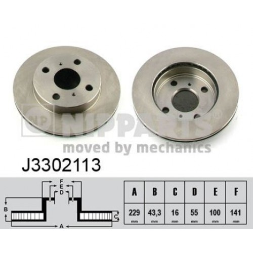 Δισκόπλακες TOYOTA STARLET 1990 - 1995 ( EP80/2 ) NIPPARTS J3302113 Δισκόπλακες TOYOTA STARLET 1990 - 1995 ( EP80/2 ) NIPPARTS J3302113