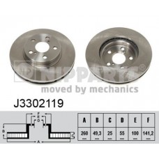 Δισκόπλακες TOYOTA AVENSIS 2000 - 2003 ( T220 ) NIPPARTS J3302119