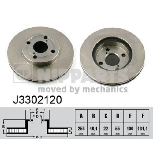 Δισκόπλακες TOYOTA COROLLA 1997 - 1999 ( A111 ) NIPPARTS J3302120 Δισκόπλακες TOYOTA COROLLA 1997 - 1999 ( A111 ) NIPPARTS J3302120