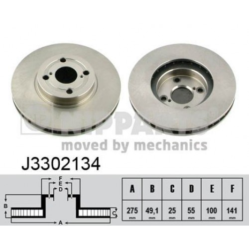 Δισκόπλακες TOYOTA COROLLA 2002 - 2004 ( E120 ) NIPPARTS J3302134