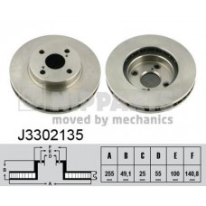 Δισκόπλακες TOYOTA COROLLA 2002 - 2004 ( E120 ) NIPPARTS J3302135