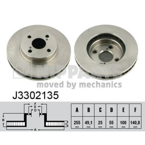 Δισκόπλακες TOYOTA COROLLA 2002 - 2004 ( E120 ) NIPPARTS J3302135