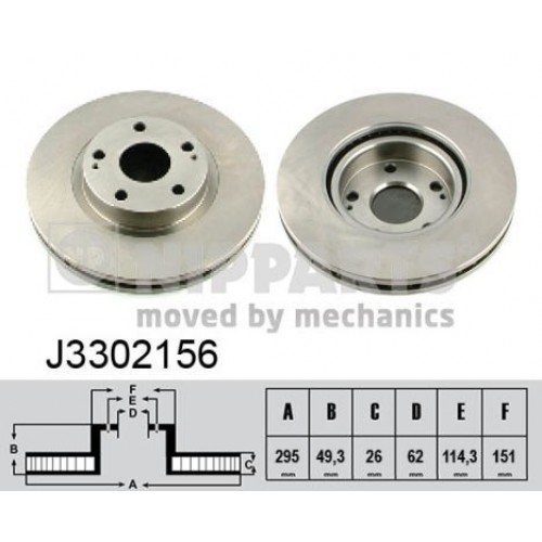 Δισκόπλακες TOYOTA COROLLA VERSO 2004 -2007 ( R10 ) NIPPARTS J3302156