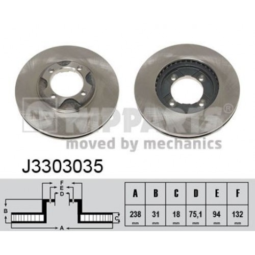 Δισκόπλακες MAZDA 323 1983 - 1985 ( BD ) NIPPARTS J3303035 Δισκόπλακες MAZDA 323 1983 - 1985 ( BD ) NIPPARTS J3303035