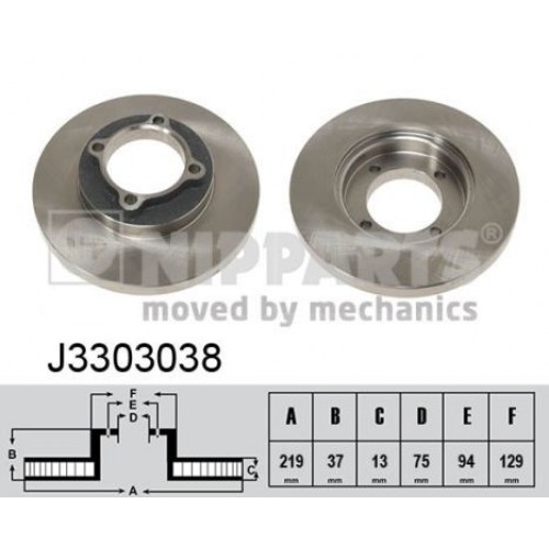 Δισκόπλακες MAZDA 121 1987 - 1990 ( DA ) NIPPARTS J3303038
