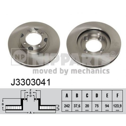 Δισκόπλακες MAZDA 626 1987 - 1992 ( GD ) NIPPARTS J3303041 Δισκόπλακες MAZDA 626 1987 - 1992 ( GD ) NIPPARTS J3303041