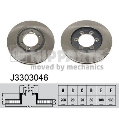 Δισκόπλακες NIPPARTS J3303046 Δισκόπλακες NIPPARTS J3303046