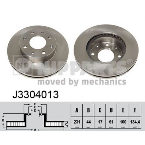 Δισκόπλακες HONDA CIVIC 1990 -1992 ( EC / D / E / F ) NIPPARTS J3304013