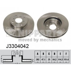 Δισκόπλακες HONDA ACCORD 1998 - 2002 ( CG / H / K / L ) NIPPARTS J3304042