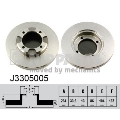 Δισκόπλακες MITSUBISHI LANCER 1992 - 1994 ( C6 ) NIPPARTS J3305005