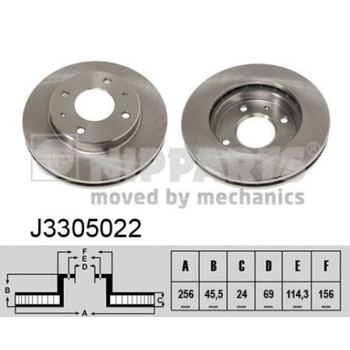 Δισκόπλακες MITSUBISHI CARISMA 1996 - 1999 ( DA ) NIPPARTS J3305022 Δισκόπλακες MITSUBISHI CARISMA 1996 - 1999 ( DA ) NIPPARTS J3305022