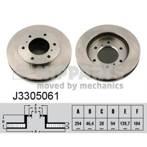 Δισκόπλακες MITSUBISHI L200 2006 - 2009 ( KAOT ) NIPPARTS J3305061 Δισκόπλακες MITSUBISHI L200 2006 - 2009 ( KAOT ) NIPPARTS J3305061