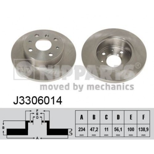 Δισκόπλακες DAIHATSU CHARADE 1991 - 1994 ( III ) NIPPARTS J3306014
