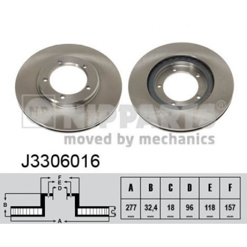 Δισκόπλακες DAIHATSU FEROZA 1991 - 1994 ( F300 ) NIPPARTS J3306016 Δισκόπλακες DAIHATSU FEROZA 1991 - 1994 ( F300 ) NIPPARTS J3306016