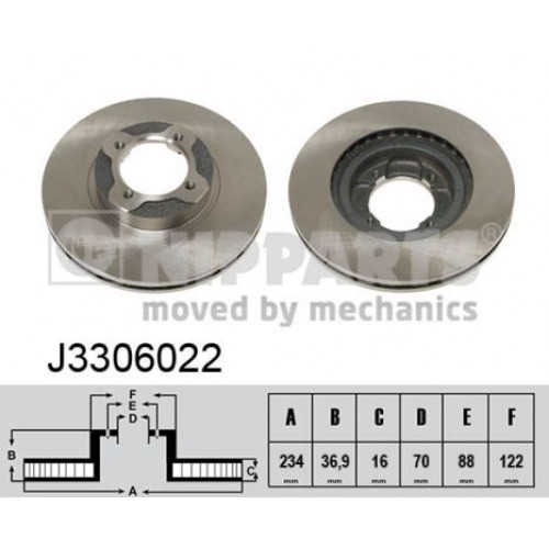 Δισκόπλακες DAIHATSU CHARADE 1995 - 1996 ( IV ) NIPPARTS J3306022 Δισκόπλακες DAIHATSU CHARADE 1995 - 1996 ( IV ) NIPPARTS J3306022