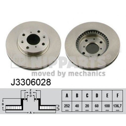 Δισκόπλακες SUZUKI SWIFT 2006 - 2008 ( RS ) NIPPARTS J3306028 Δισκόπλακες SUZUKI SWIFT 2006 - 2008 ( RS ) NIPPARTS J3306028