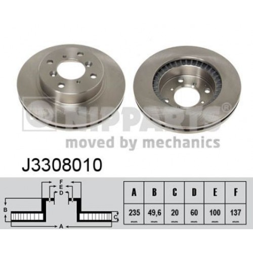 Δισκόπλακες SUZUKI BALENO 1994 - 1998 ( SY ) NIPPARTS J3308010 Δισκόπλακες SUZUKI BALENO 1994 - 1998 ( SY ) NIPPARTS J3308010