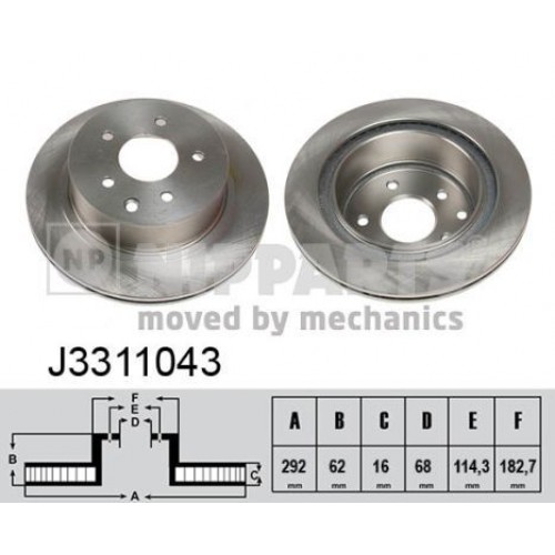 Δισκόπλακες NISSAN XTRAIL 2001 - 2005 ( T30 ) NIPPARTS J3311043 Δισκόπλακες NISSAN XTRAIL 2001 - 2005 ( T30 ) NIPPARTS J3311043