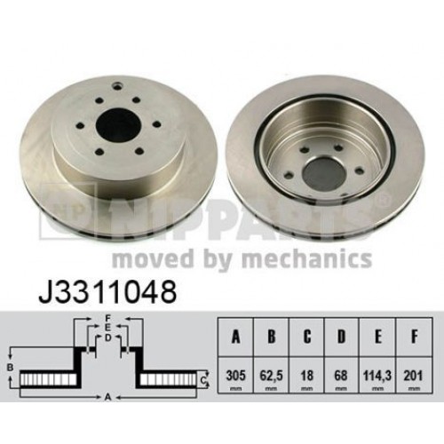 Δισκόπλακες NISSAN PATHFINDER 2005 - 2010 ( R51 ) NIPPARTS J3311048 Δισκόπλακες NISSAN PATHFINDER 2005 - 2010 ( R51 ) NIPPARTS J3311048