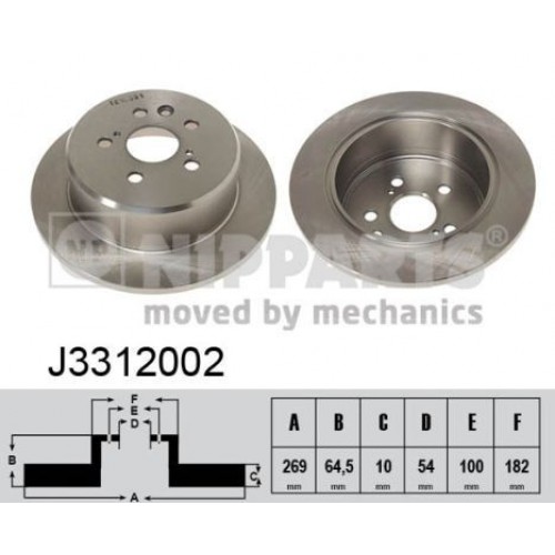 Δισκόπλακες TOYOTA CELICA 1991 - 1994 ( T180 ) NIPPARTS J3312002 Δισκόπλακες TOYOTA CELICA 1991 - 1994 ( T180 ) NIPPARTS J3312002