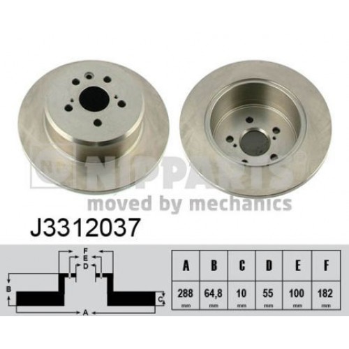 Δισκόπλακες TOYOTA AVENSIS 2000 - 2003 ( T220 ) NIPPARTS J3312037 Δισκόπλακες TOYOTA AVENSIS 2000 - 2003 ( T220 ) NIPPARTS J3312037