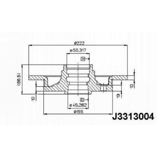 Δισκόπλακες MAZDA 323 1986 - 1989 NIPPARTS J3313004 Δισκόπλακες MAZDA 323 1986 - 1989 NIPPARTS J3313004