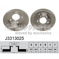 Δισκόπλακες MAZDA 323 1995 - 1998 ( BA ) NIPPARTS J3313025