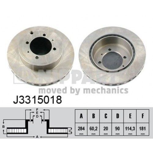 Δισκόπλακες MITSUBISHI GALANT 1993 - 1996 ( E5 ) NIPPARTS J3315018 Δισκόπλακες MITSUBISHI GALANT 1993 - 1996 ( E5 ) NIPPARTS J3315018