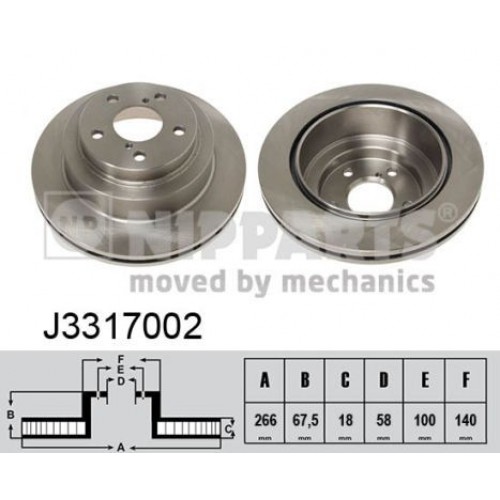 Δισκόπλακες SUBARU LEGACY 1989 - 1991 NIPPARTS J3317002 Δισκόπλακες SUBARU LEGACY 1989 - 1991 NIPPARTS J3317002