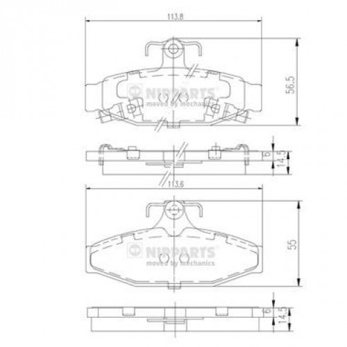 Τακάκια Σετ CHEVROLET-DAEWOO KORANDO 1999 - 2004 ( KJ ) NIPPARTS J3610400 Τακάκια Σετ CHEVROLET-DAEWOO KORANDO 1999 - 2004 ( KJ ) NIPPARTS J3610400