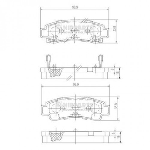 Τακάκια Σετ NISSAN SUNNY 1991 - 1995 ( N14 ) NIPPARTS J3611033