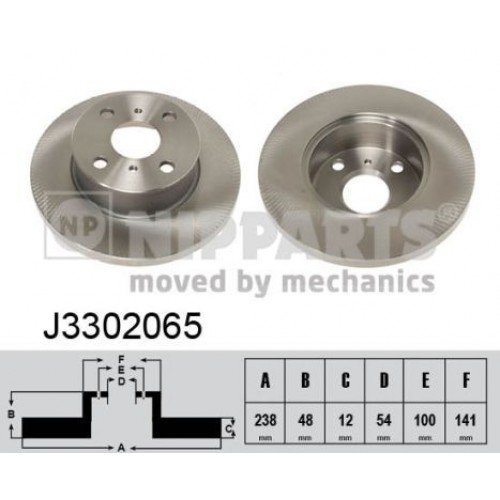 Δισκόπλακες TOYOTA COROLLA 1987 - 1992 ( EE90 ) NIPPARTS J3302065