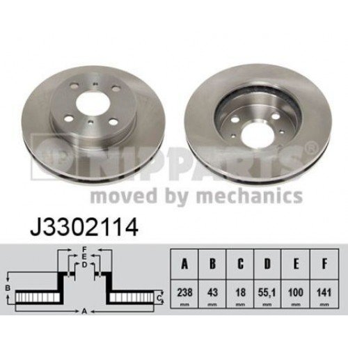 Δισκόπλακες TOYOTA STARLET 1990 - 1995 ( EP80/2 ) NIPPARTS J3302114