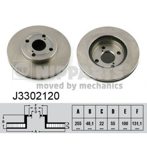 Δισκόπλακες TOYOTA COROLLA 1997 - 1999 ( A111 ) NIPPARTS J3302120 Δισκόπλακες TOYOTA COROLLA 1997 - 1999 ( A111 ) NIPPARTS J3302120