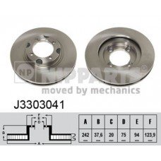 Δισκόπλακες MAZDA 626 1987 - 1992 ( GD ) NIPPARTS J3303041